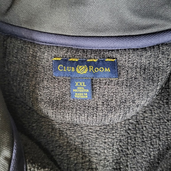 Club Room Men's 2XL Dark Gray 1/4 Zip Long Sleeve Fleece Pullover - Picture 2 of 7